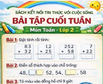 Bài Tập Cuối Tuần Toán Lớp 2 Sách Kết Nối Tri Thức (Có Đáp Án)​